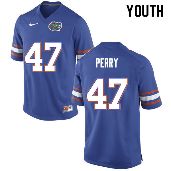 Youth #47 Austin Perry Florida Gators College Football Jerseys Sale-Blue